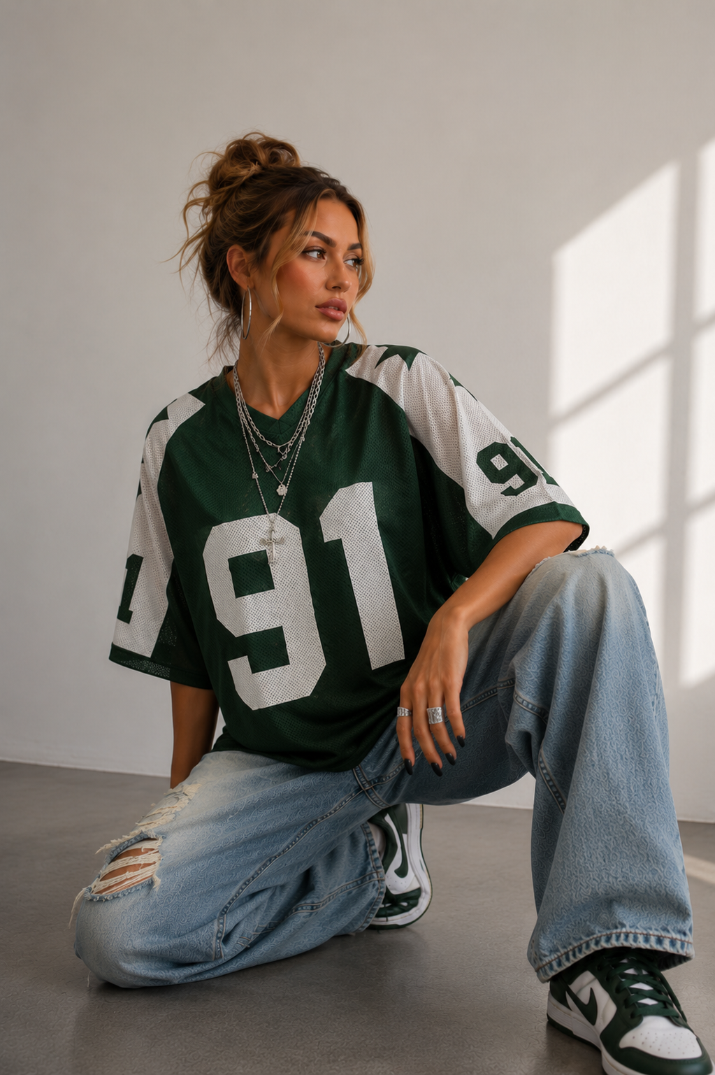 Sports shirt with oversized cut | Digital print | Y2K streetwear