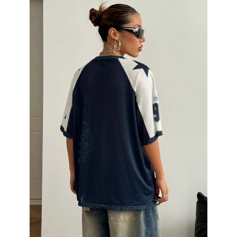 Sports shirt with oversized cut | Digital print | Y2K streetwear