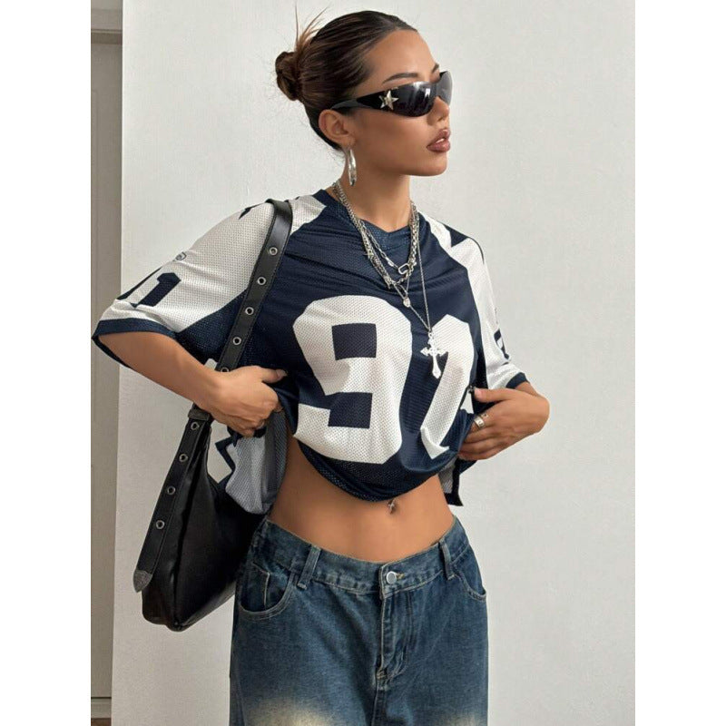 Sports shirt with oversized cut | Digital print | Y2K streetwear