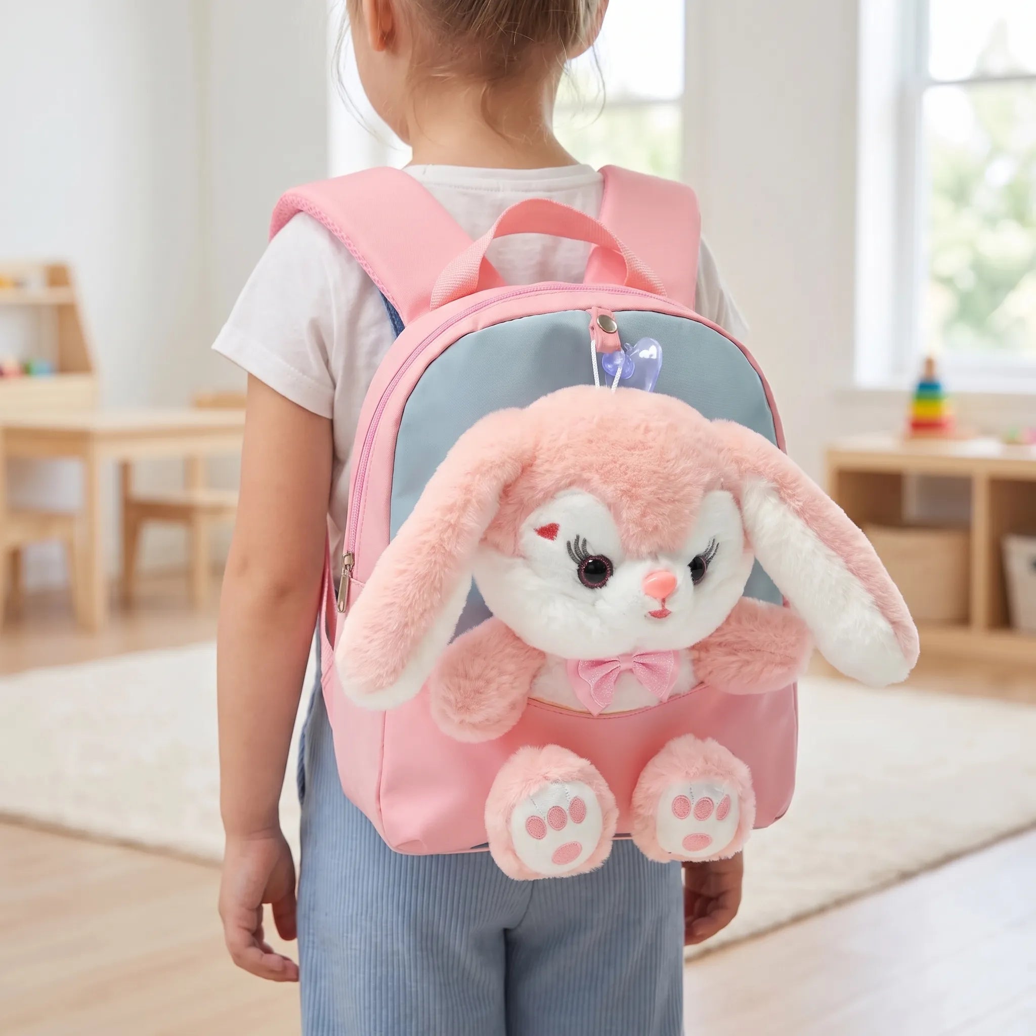 School bag with detachable plush toys | Kids | Colors