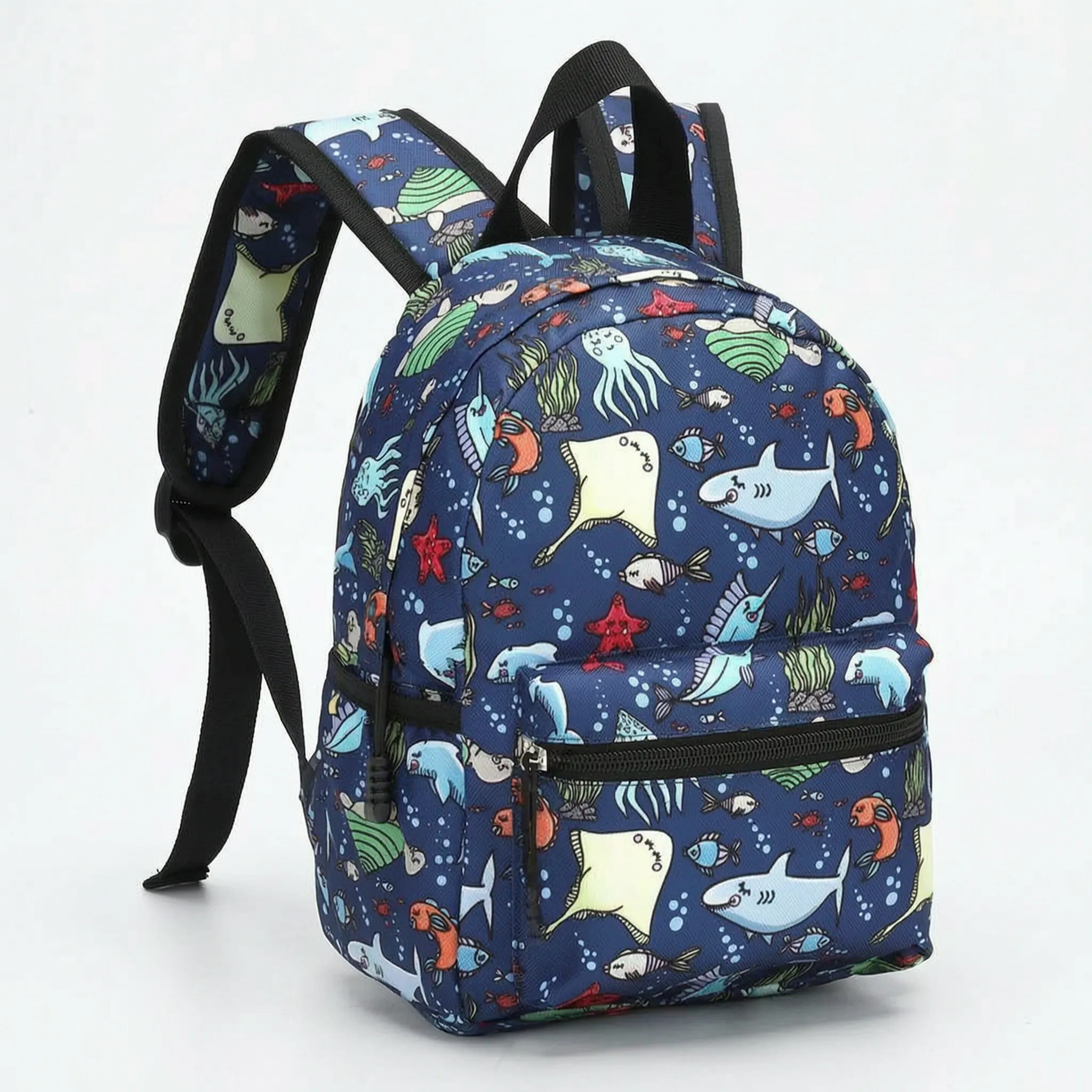 School backpack for children | Blue, patterned | 30×23 cm