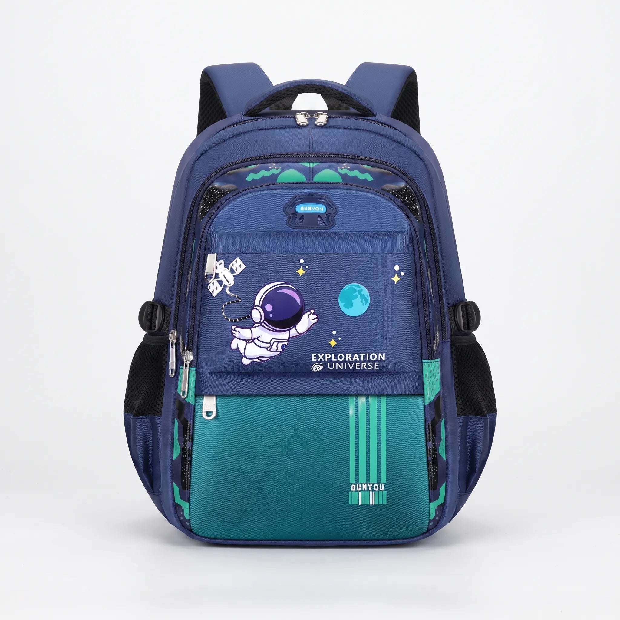 School backpack | With many pockets, Astronaut pattern | 46 cm