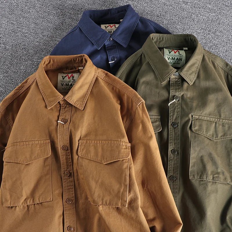 Men's overshirt | Cotton, long-sleeved | Two chest pockets, casual