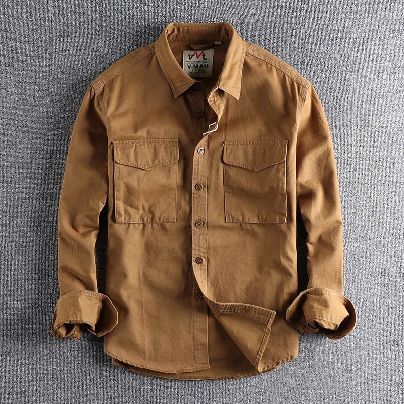 Men's overshirt | Cotton, long-sleeved | Two chest pockets, casual