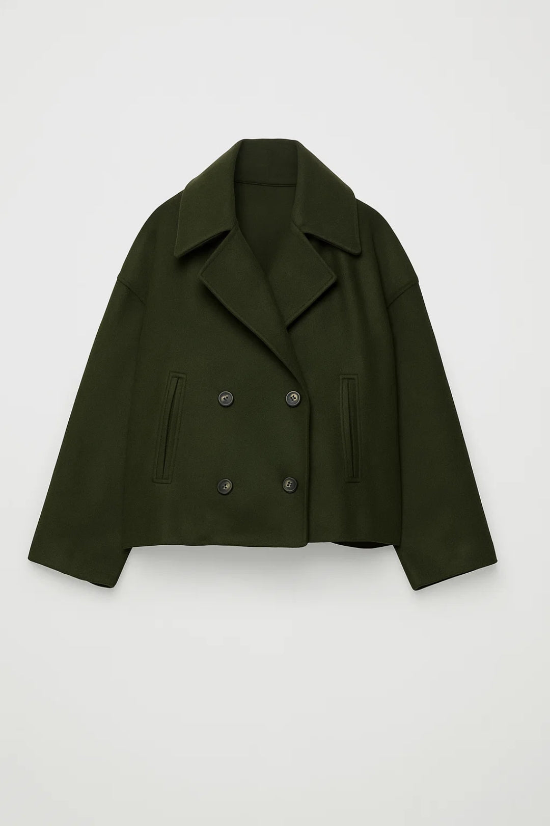 Wool Coat | Women's Short Style, Double-Breasted | Elegant Style