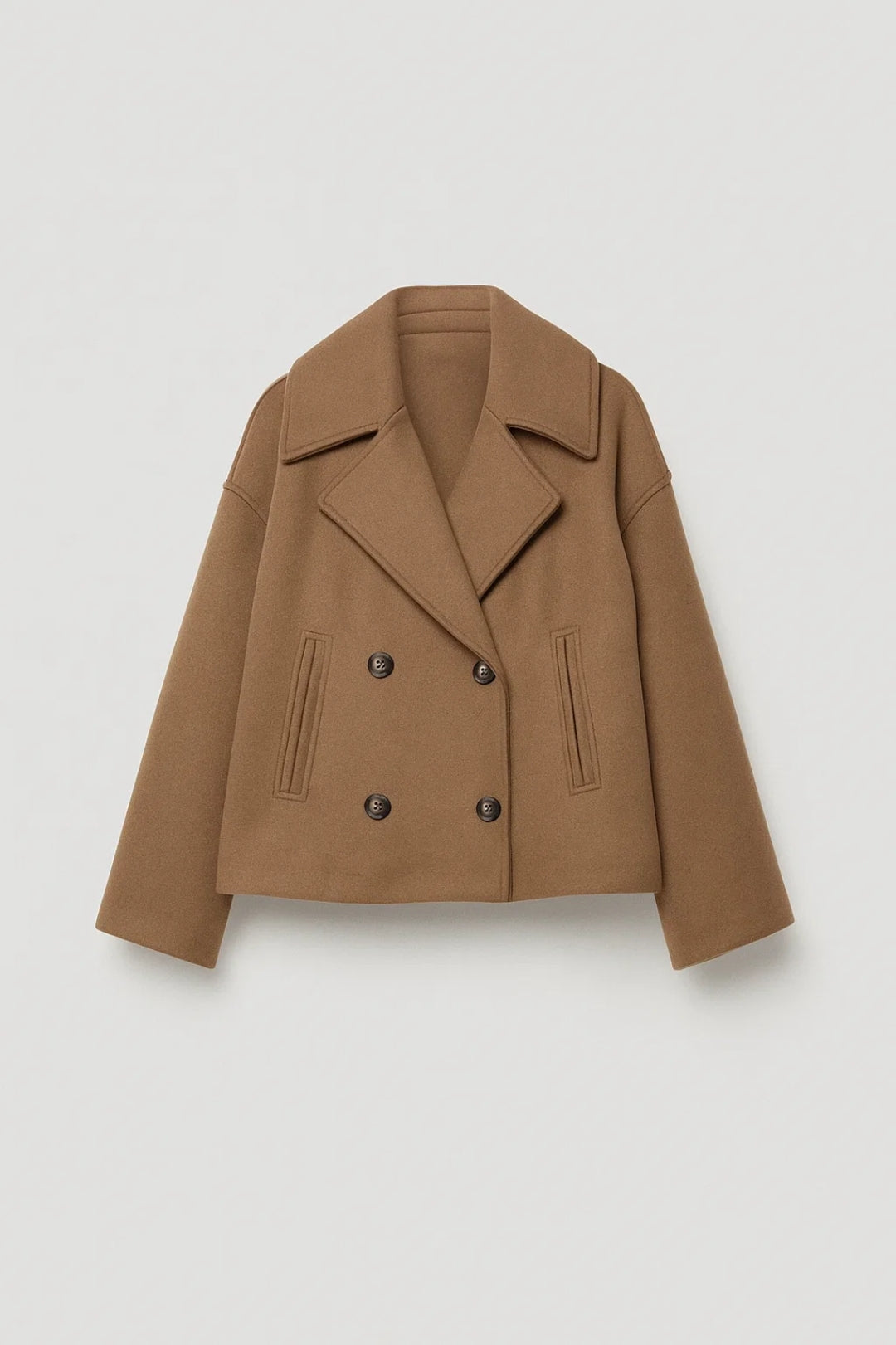 Wool Coat | Women's Short Style, Double-Breasted | Elegant Style
