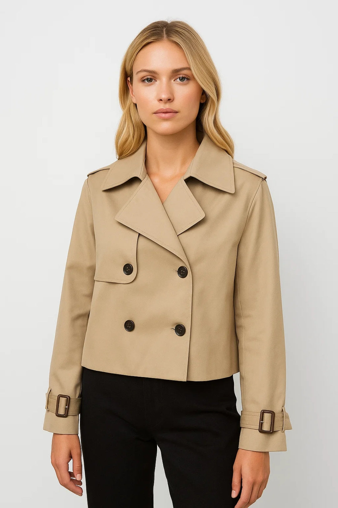 Trench Coat | Women's Short Style, Double-Breasted | Modern Fit