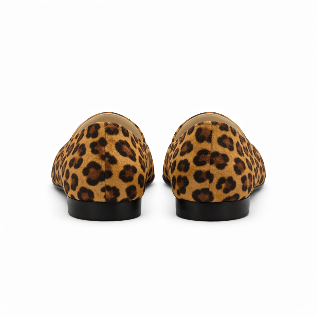 Women's ballerina shoes leopard print slip-on