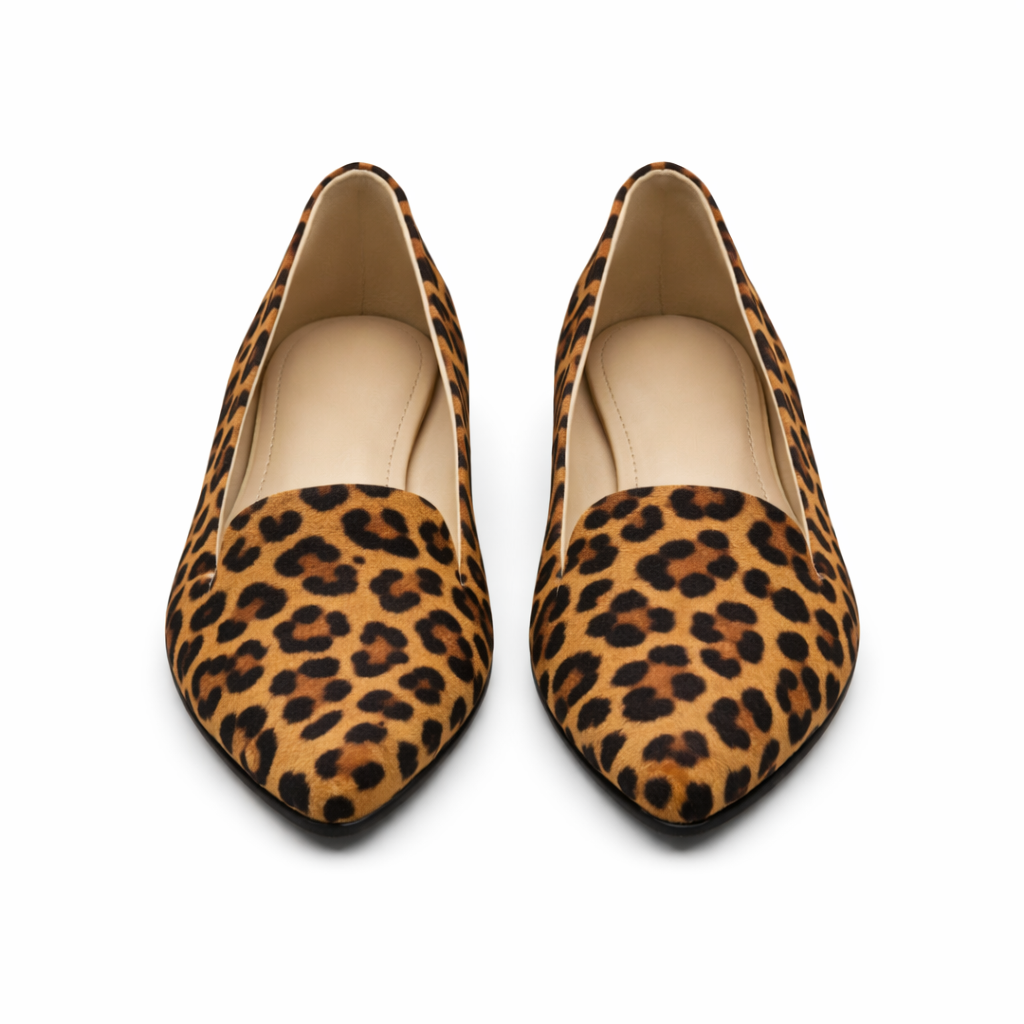 Women's ballerina shoes leopard print slip-on