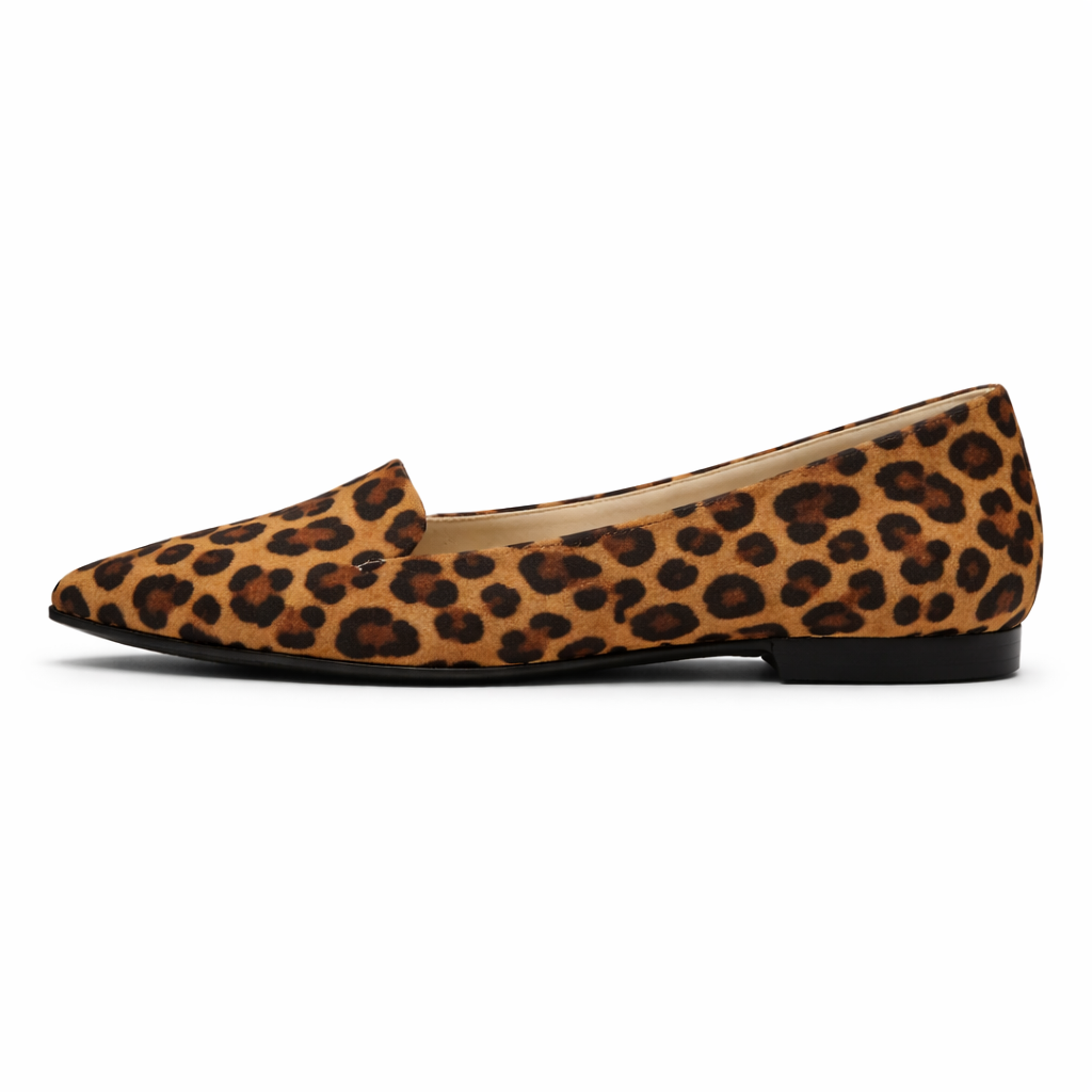 Women's ballerina shoes leopard print slip-on