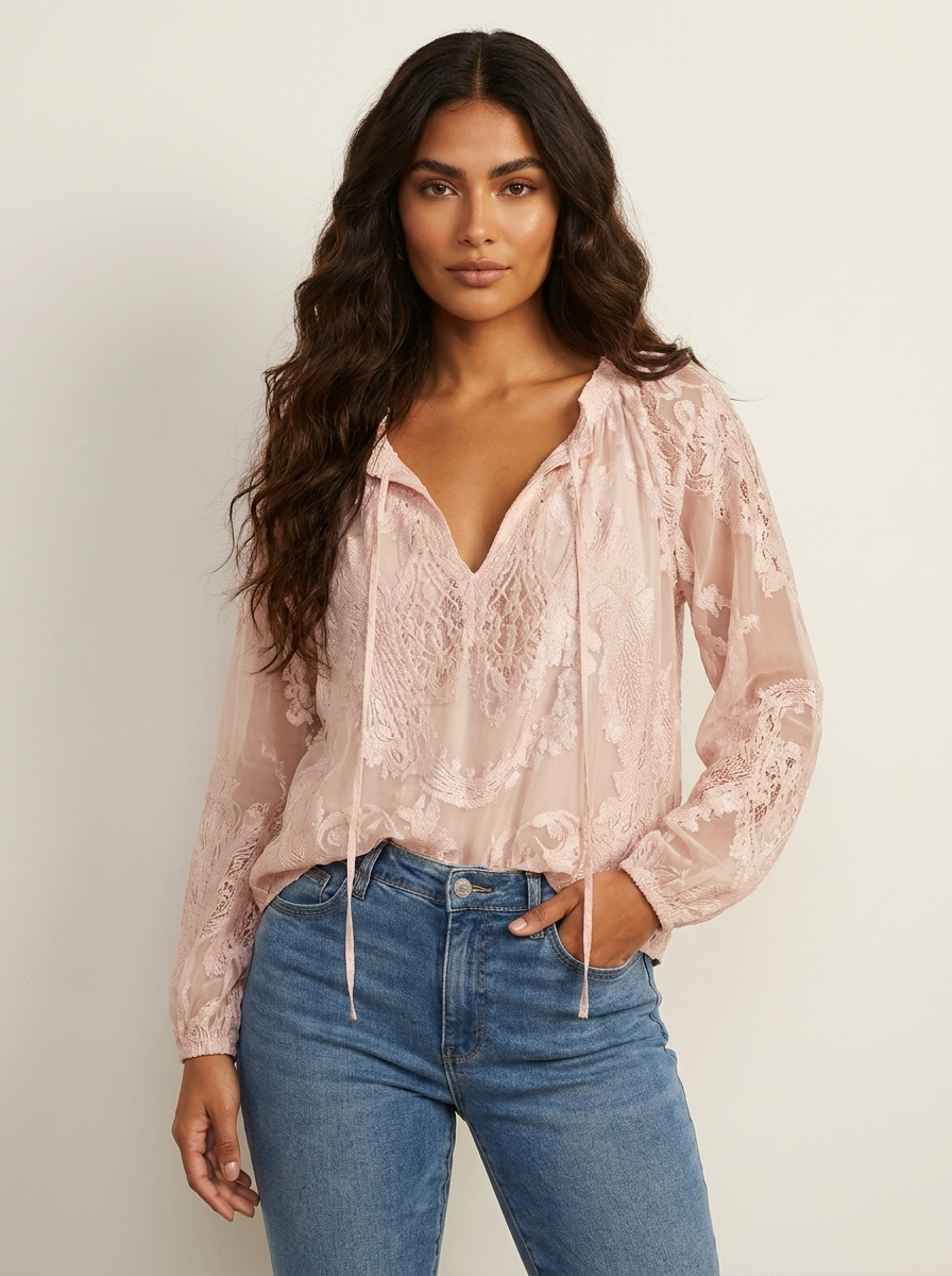 Women's Lace Knit | Bohemian Style, Lightweight | Romantic Top