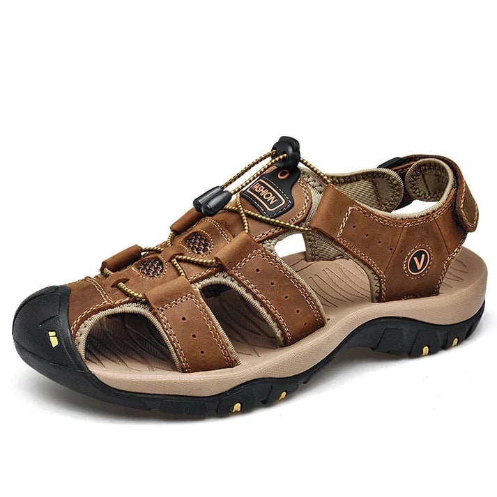 Women's orthopedic leather sandals | Adjustable, comfortable
