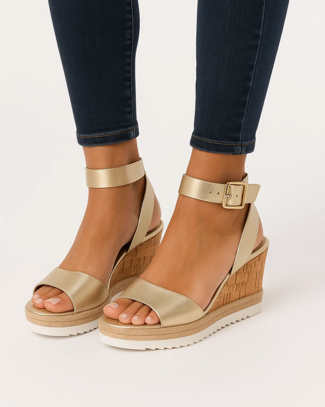 Women's wedge heel sandals | Cork sole, open toe