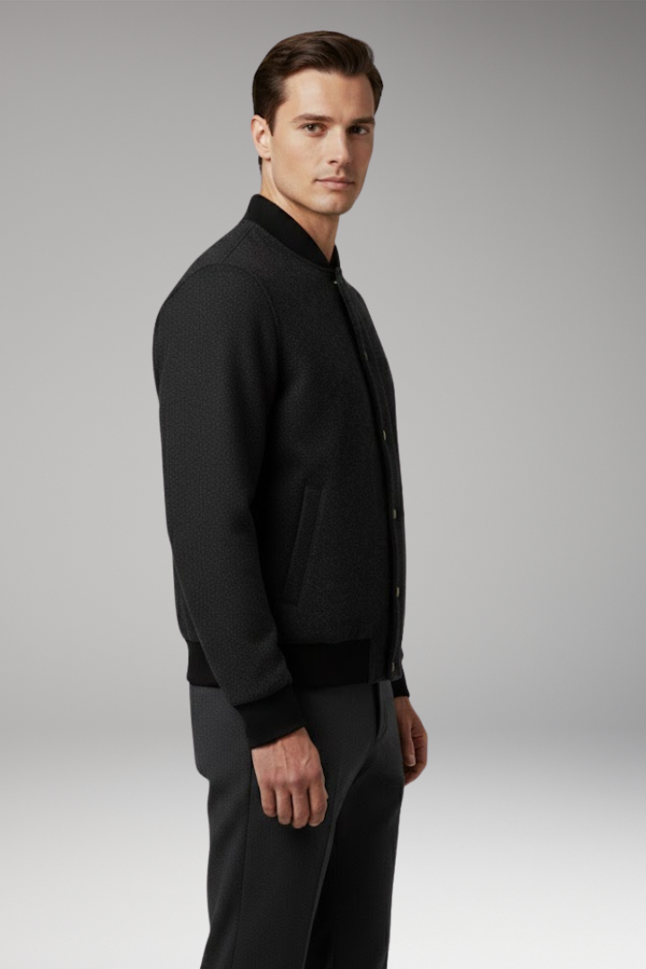 Odette | Men's Bomber Jacket | Wool Blend, Button, Casual
