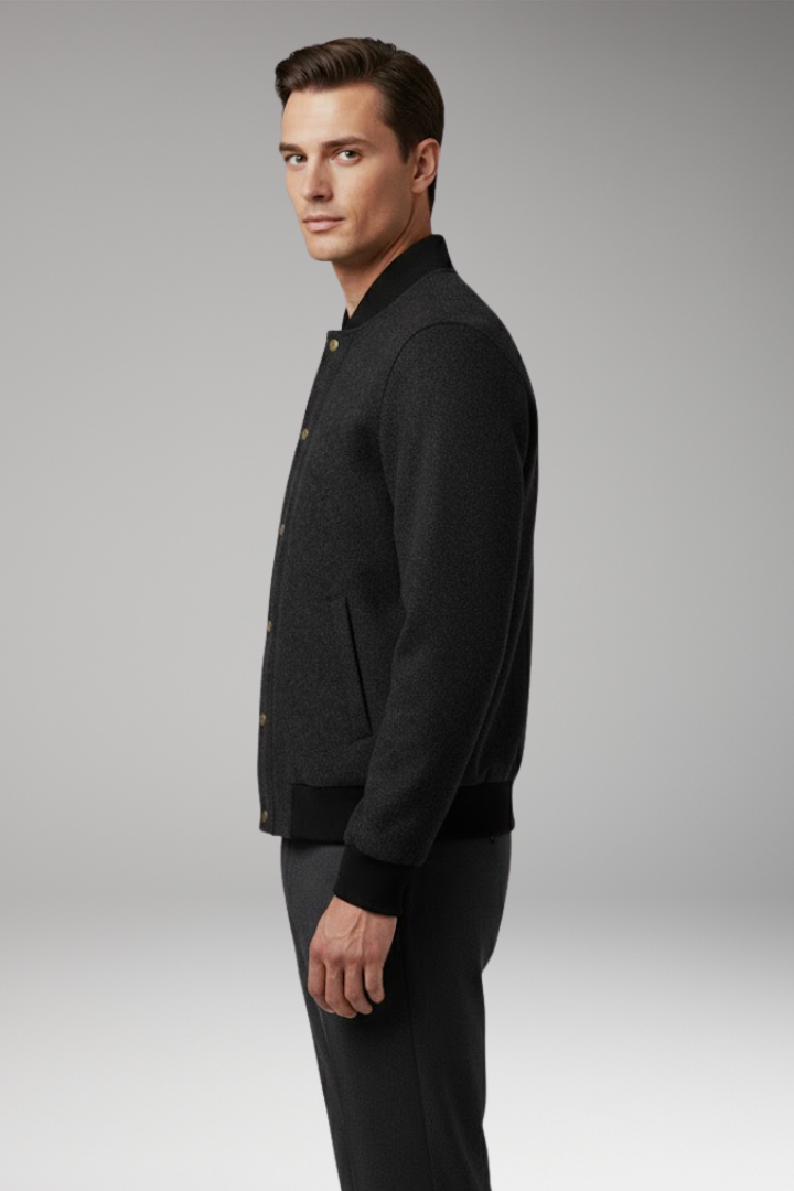 Odette | Men's Bomber Jacket | Wool Blend, Button, Casual