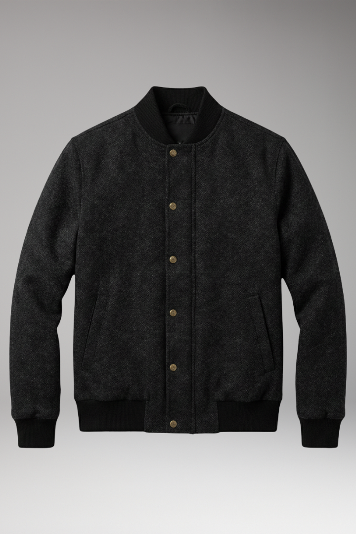 Odette | Men's Bomber Jacket | Wool Blend, Button, Casual
