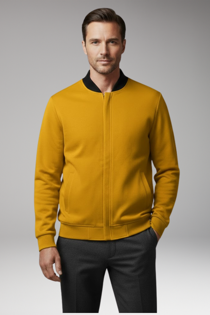 Solveig | Men's Bomber Jacket | Hidden Zipper, Elastic Cuff Sleeves