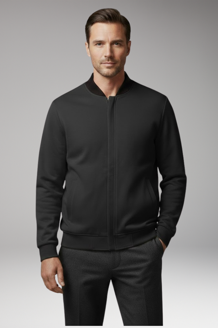Solveig | Men's Bomber Jacket | Hidden Zipper, Elastic Cuff Sleeves