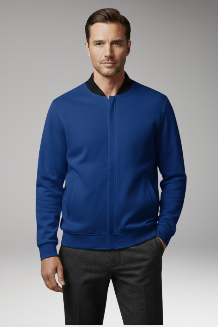 Solveig | Men's Bomber Jacket | Hidden Zipper, Elastic Cuff Sleeves
