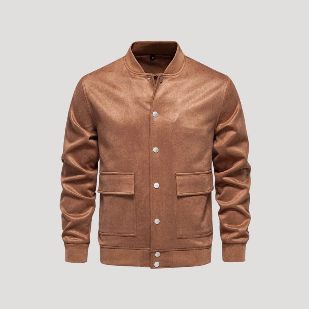 Men's Bomber Jacket | Snap Fastening and Waxed Edges