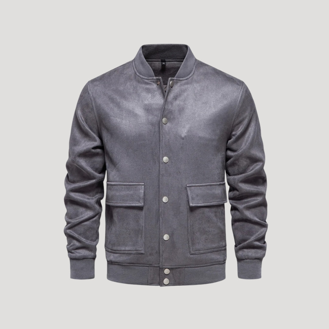 Men's Bomber Jacket | Snap Fastening and Waxed Edges