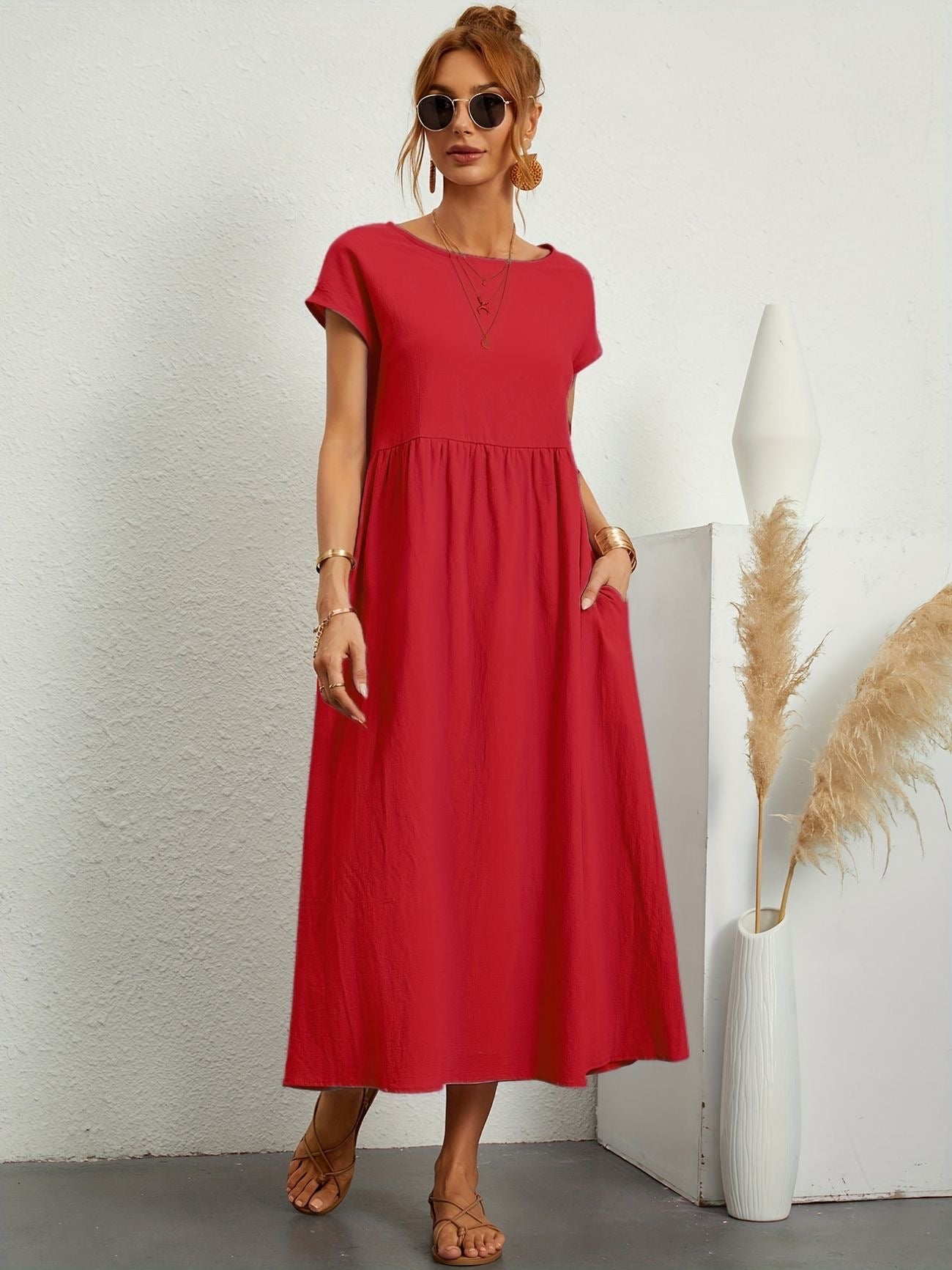 Round neck summer dress Camille