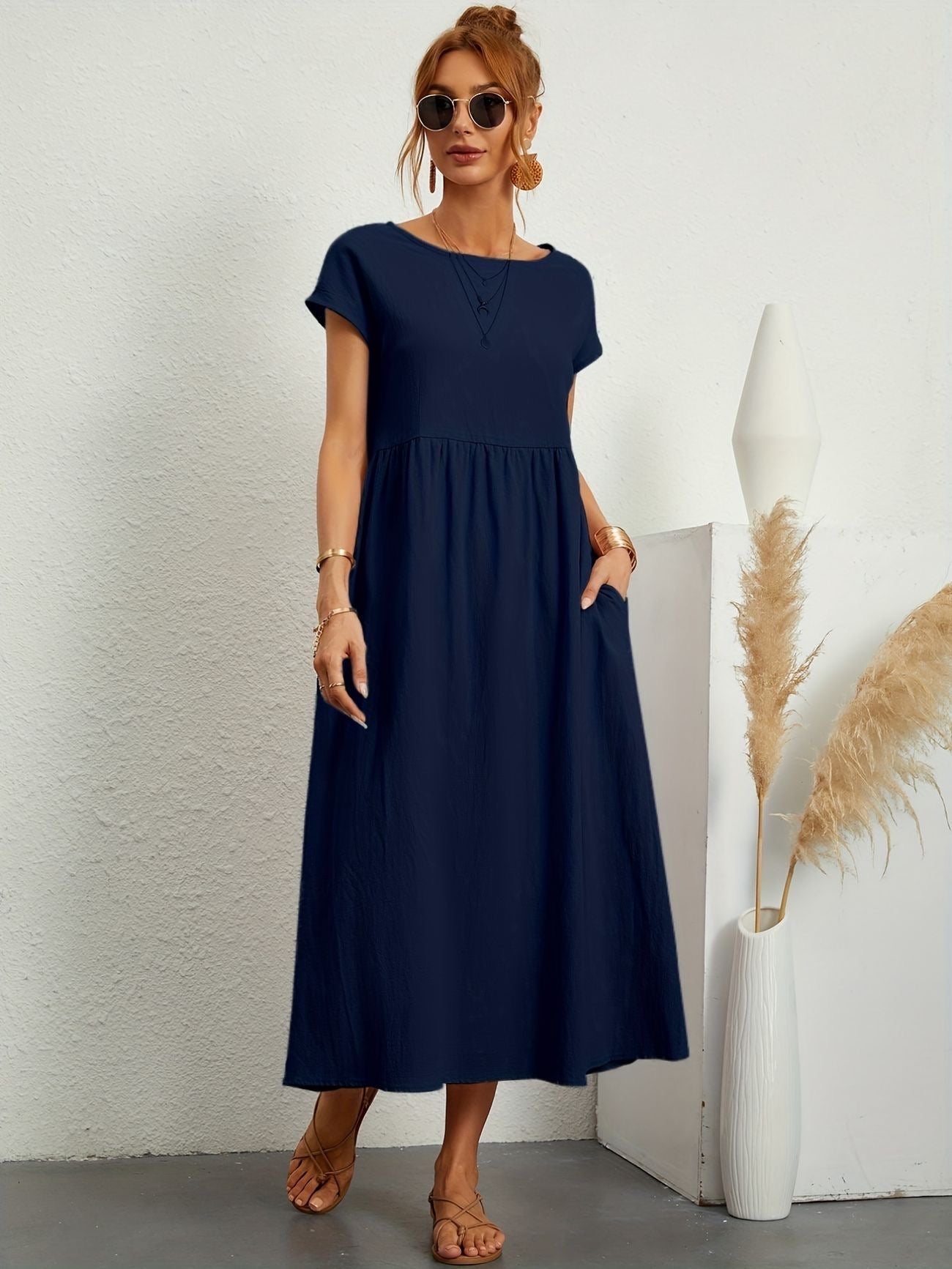 Round neck summer dress Camille