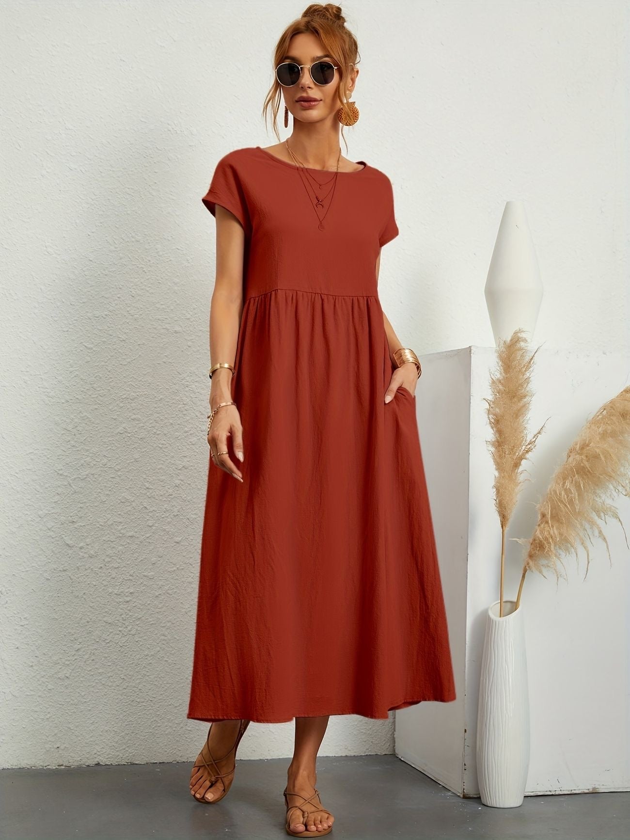 Round neck summer dress Camille