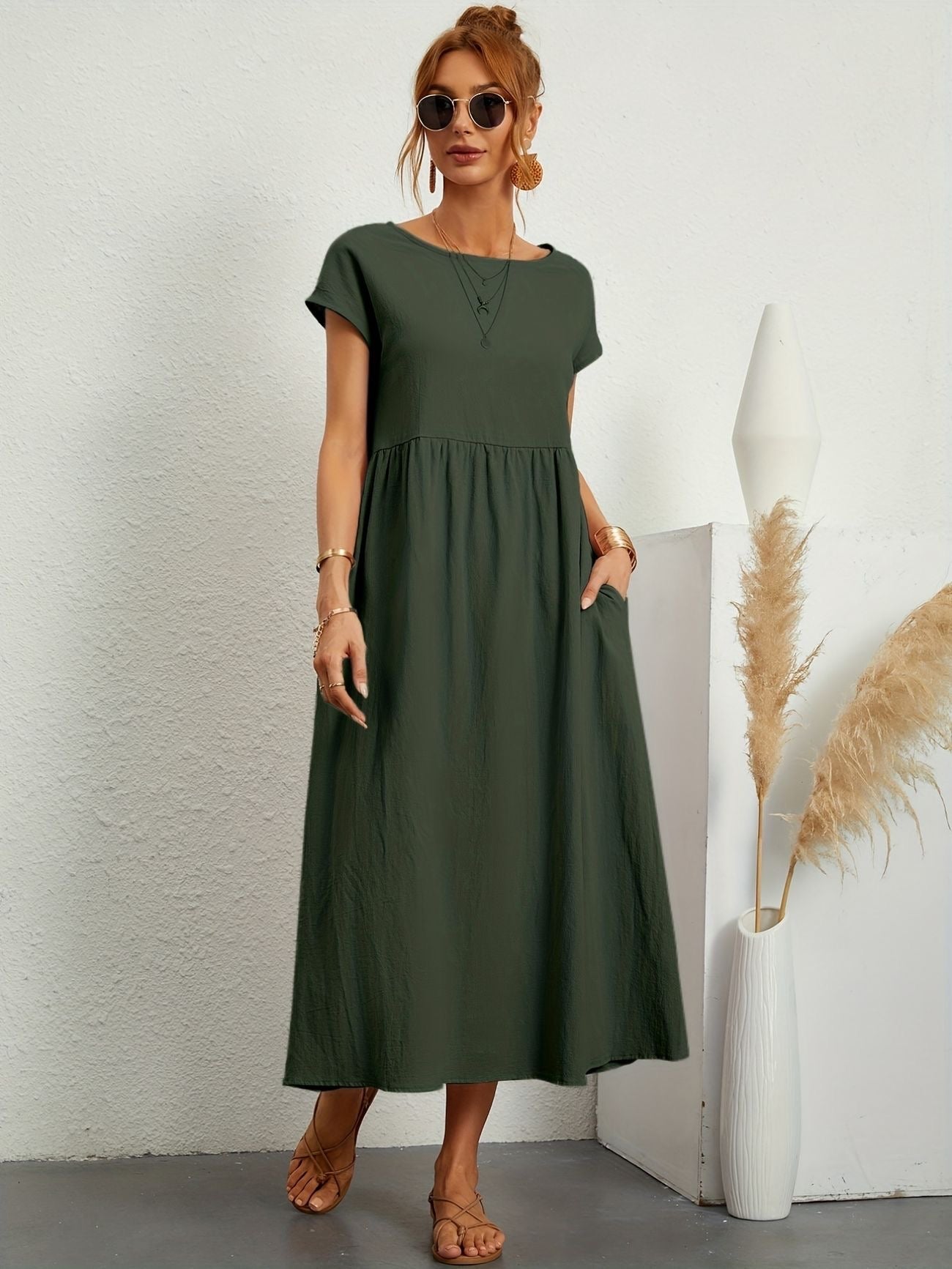 Round neck summer dress Camille