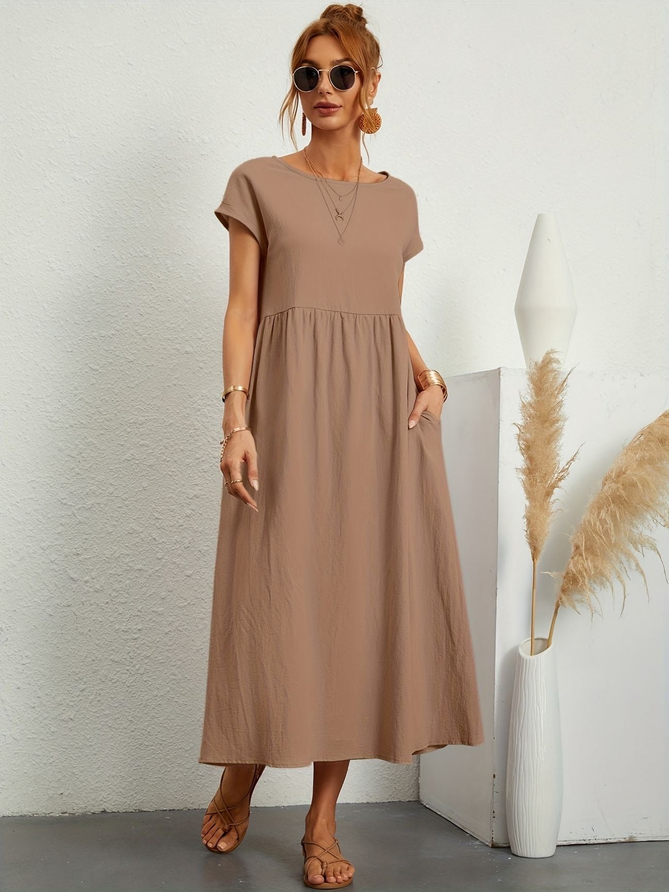 Round neck summer dress Camille