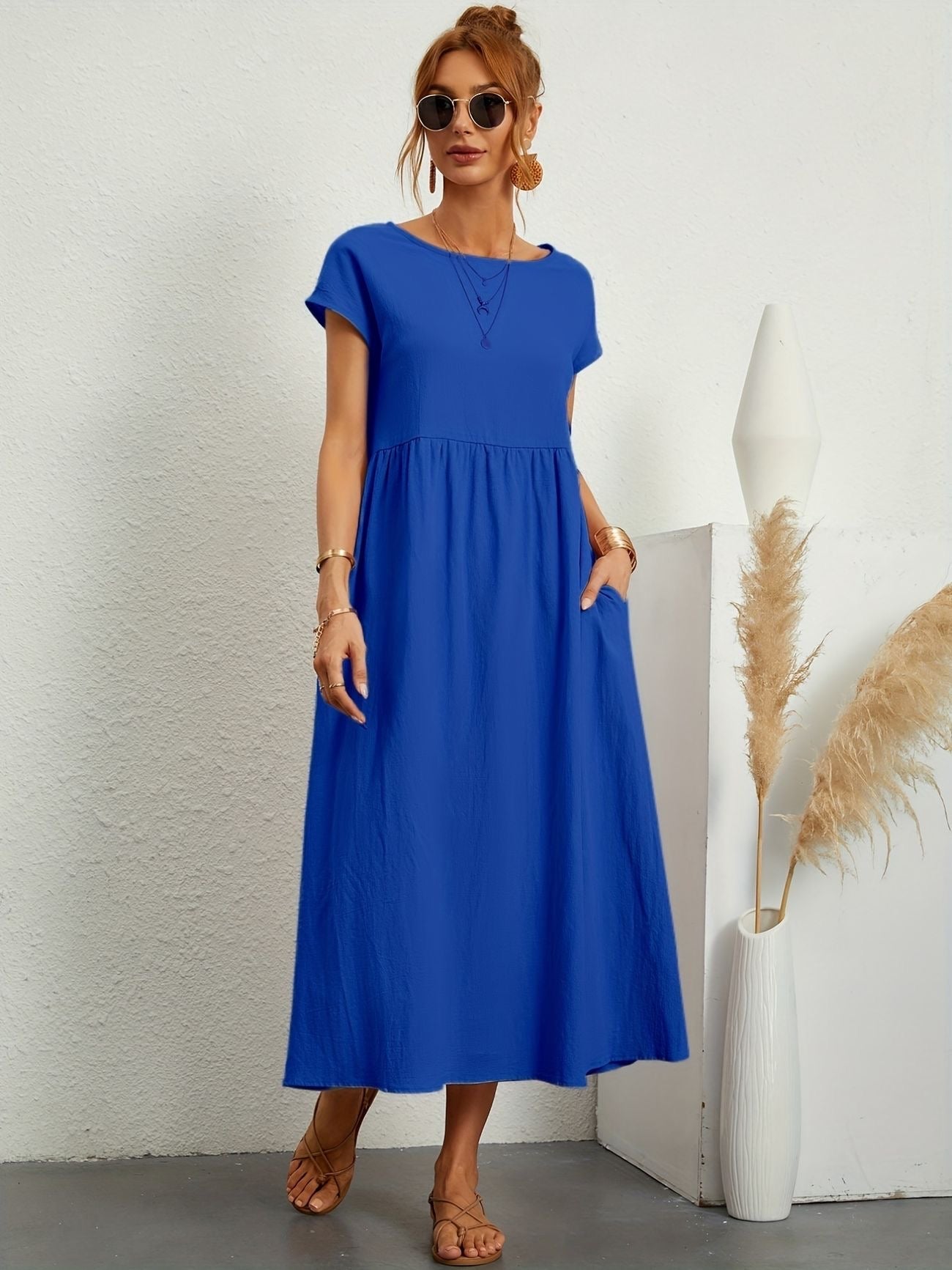 Round neck summer dress Camille