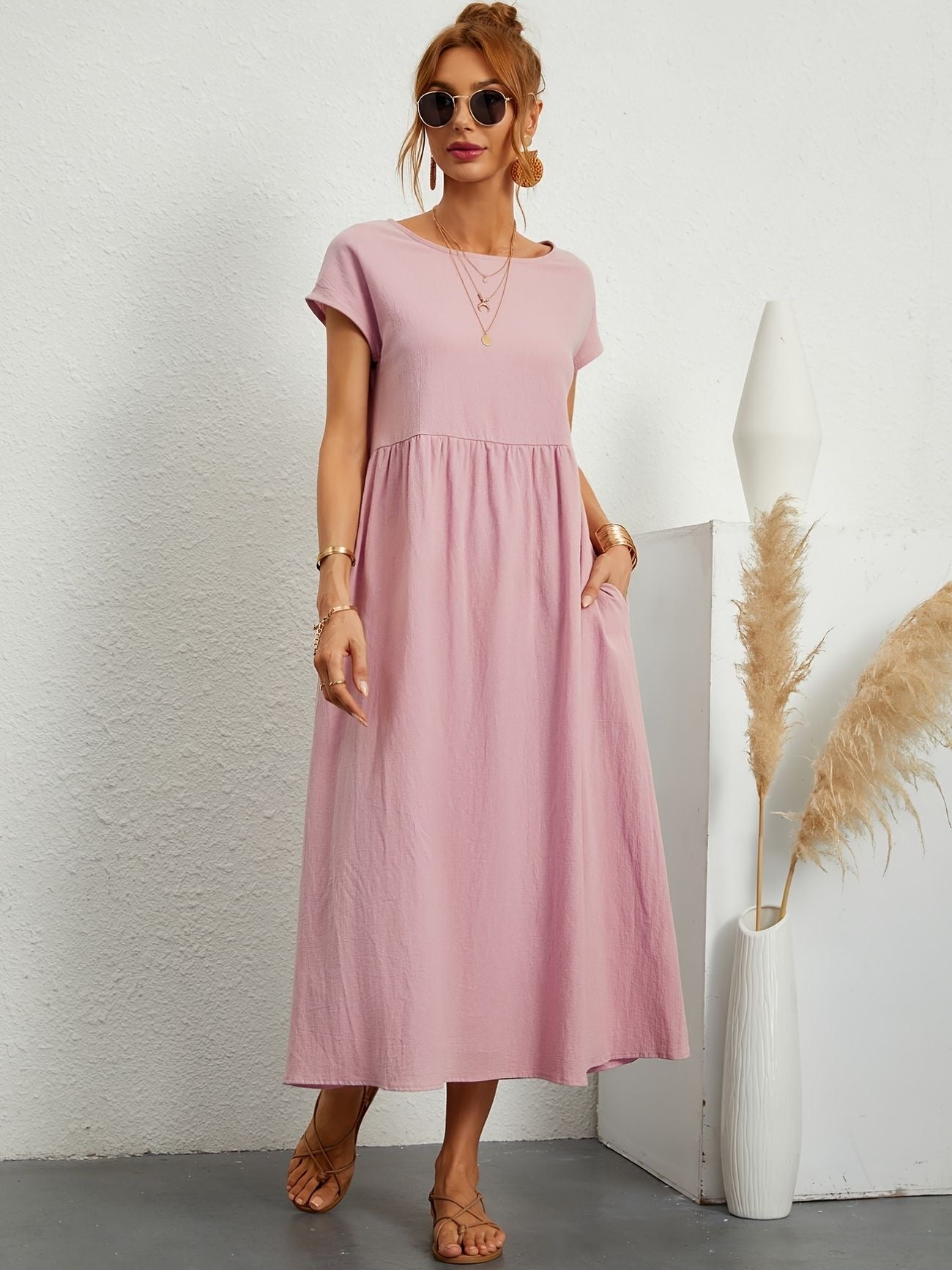 Round neck summer dress Camille
