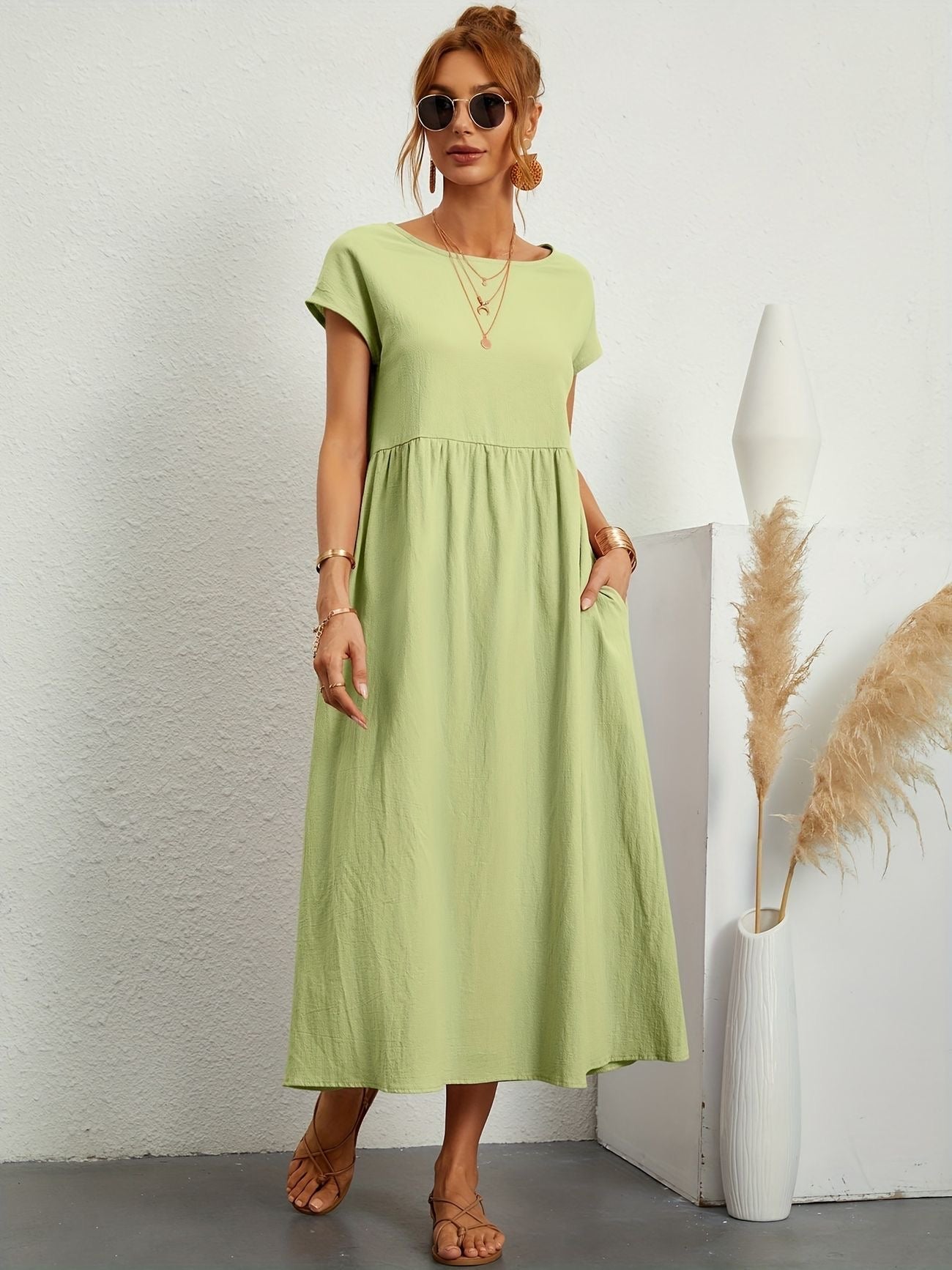 Round neck summer dress Camille