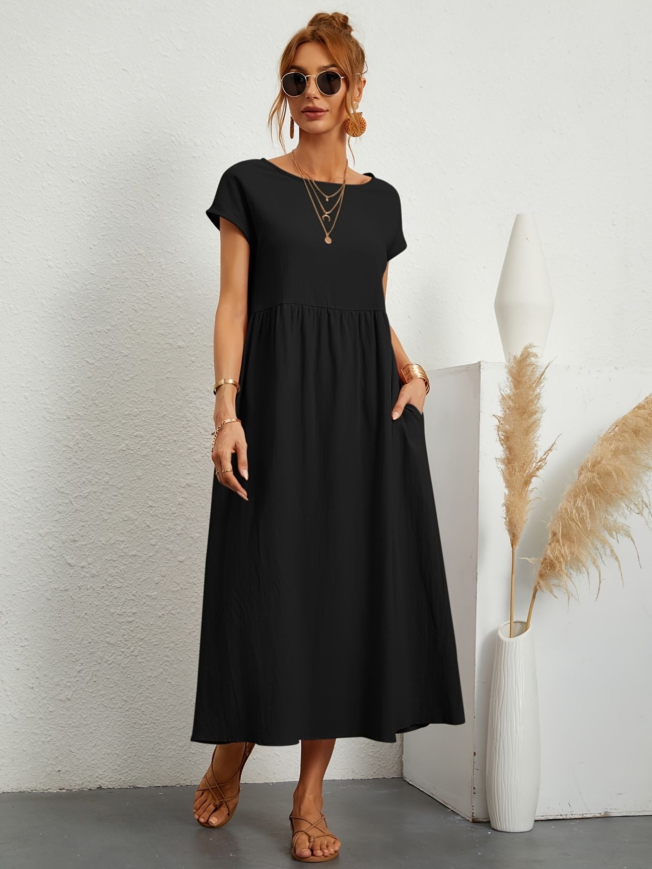 Round neck summer dress Camille