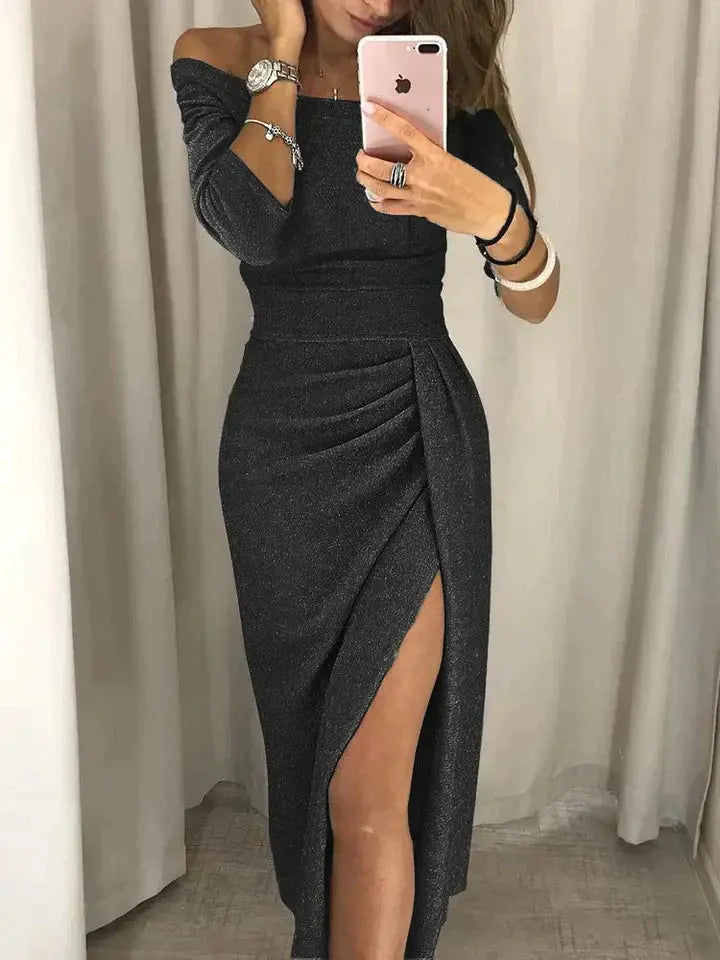Women's summer dress with star pattern on stretchy fabric