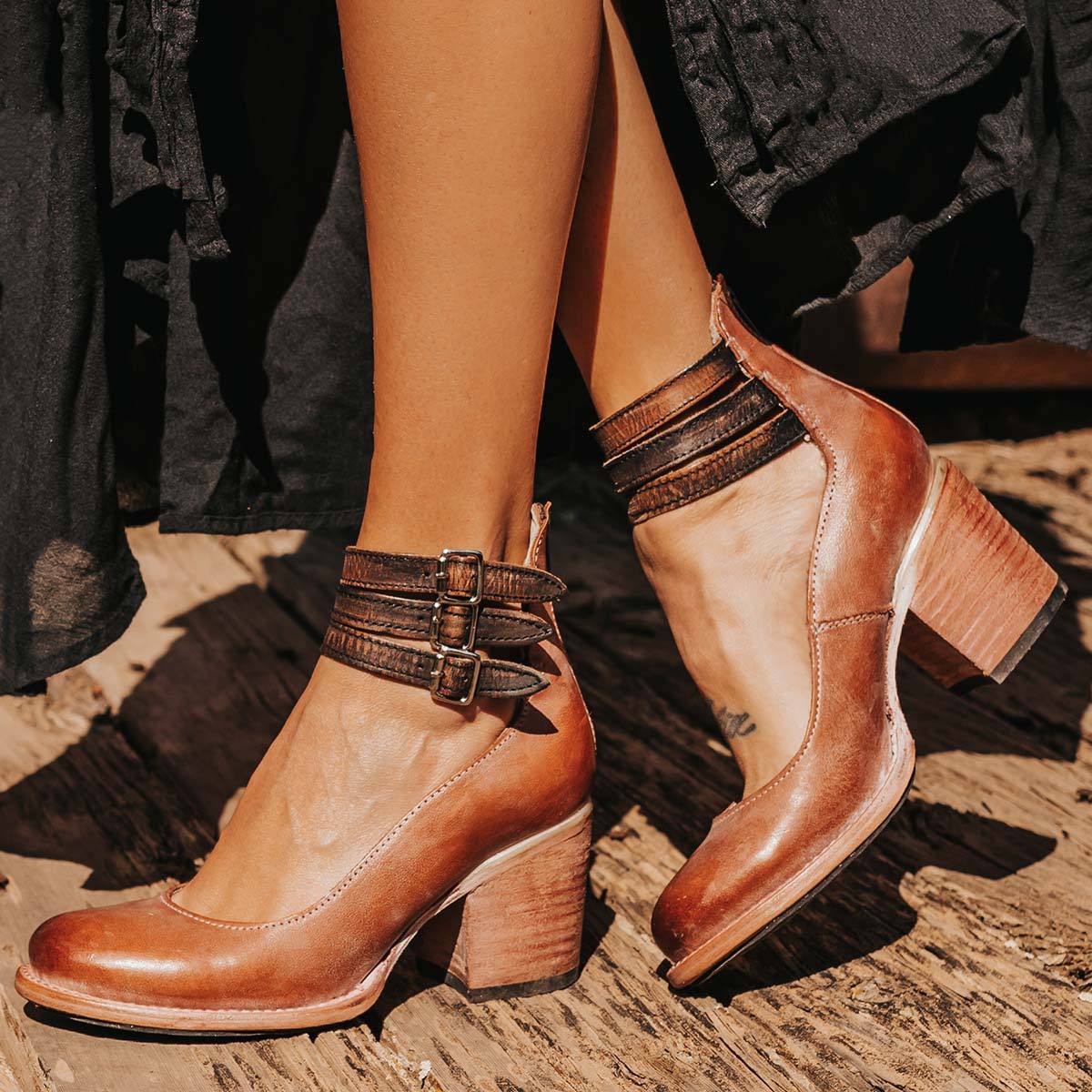Fashion Shoe - Leather - Ankle Strap