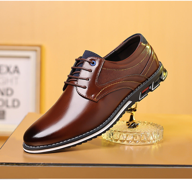 Men's Leather Shoes | Orthopedic, Lace-up | Comfortable Walking Shoes