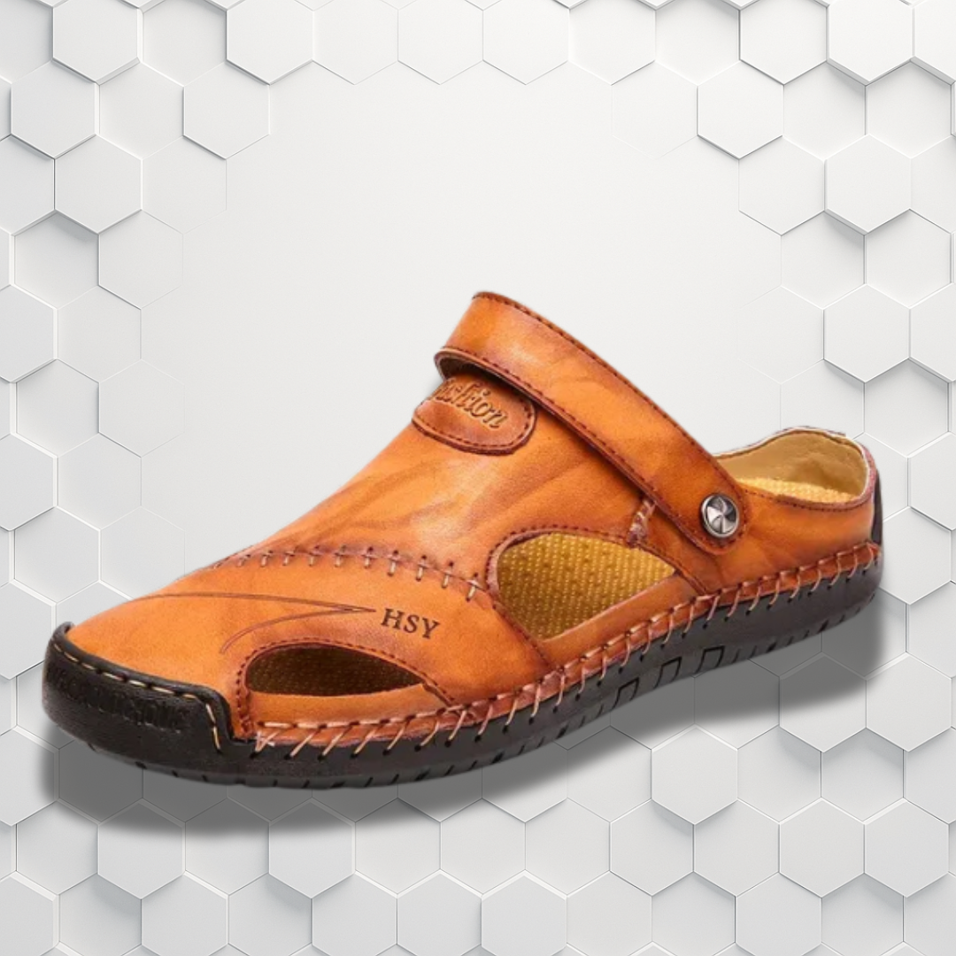 Orthopedic Leather Sandals for Men Ergonomic with Arch Support