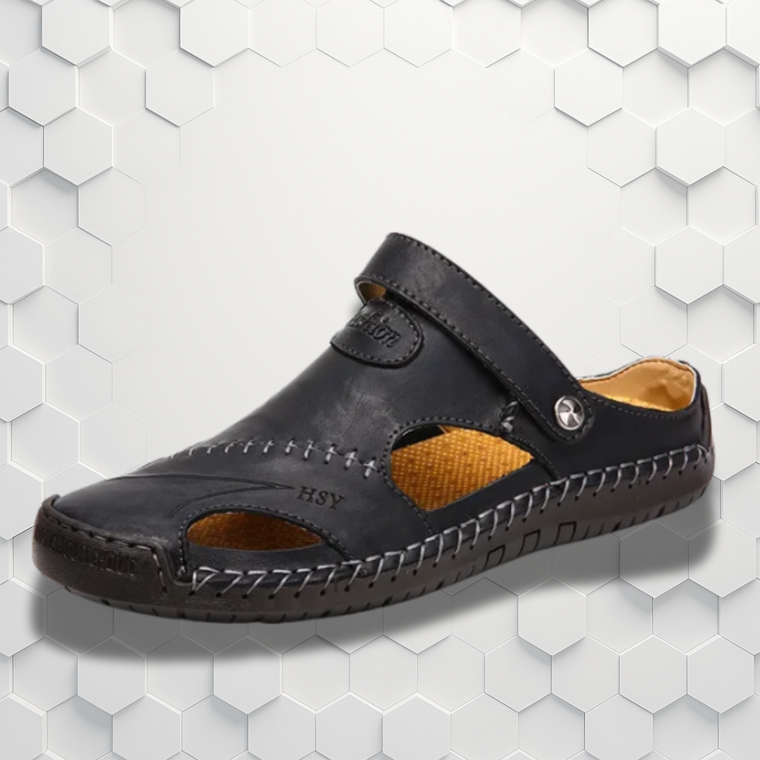 Orthopedic Leather Sandals for Men Ergonomic with Arch Support