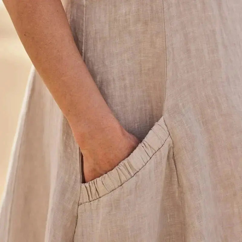Linen dress women's long relaxed stylish