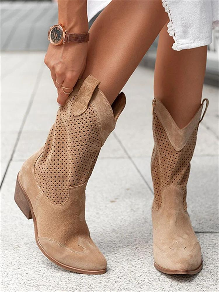 Long boots ankle-high with zipper breathable