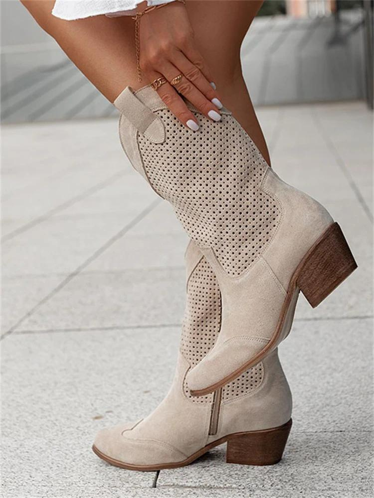 Long boots ankle-high with zipper breathable