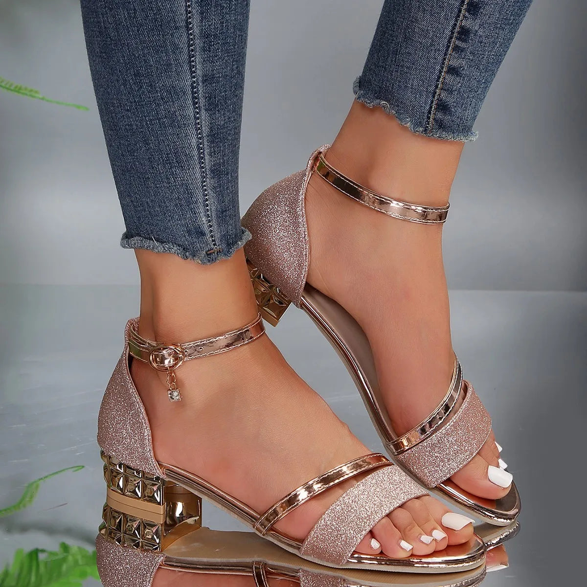 Thick-Soled Ankle Strap Sandals – Open-Toe Summer Sandals for Women
