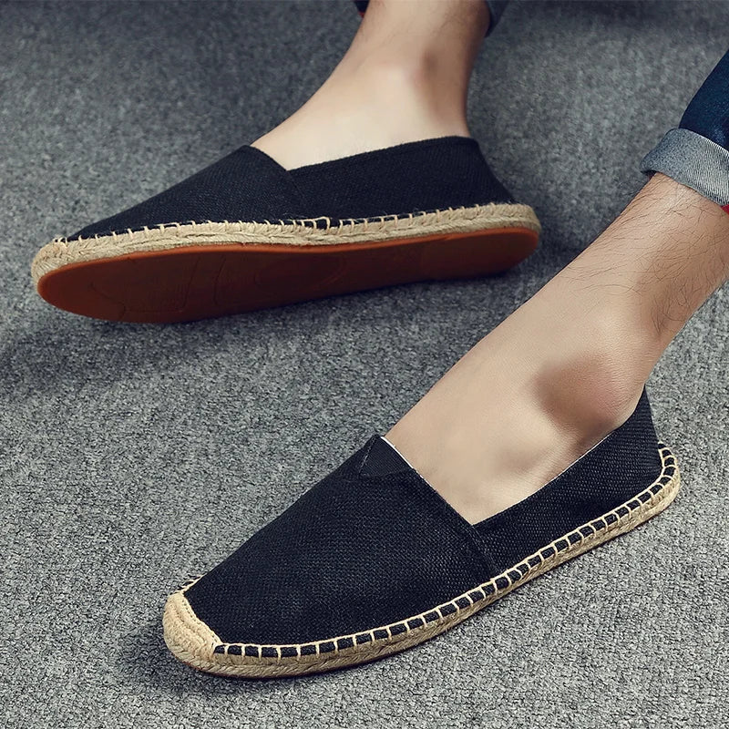 Men's Canvas Moccasins - Non-Slip Sole