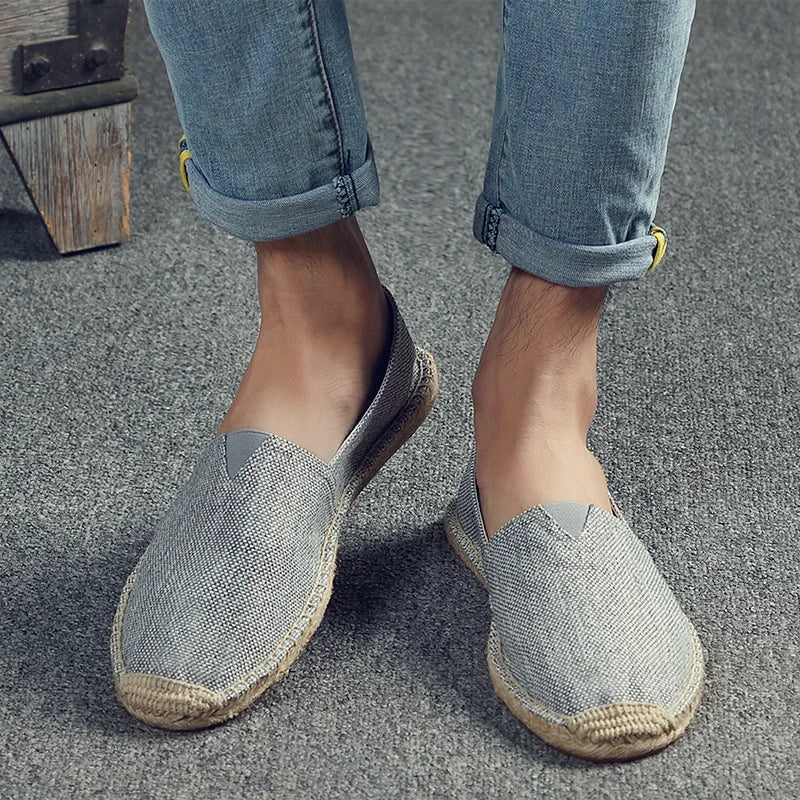 Men's Canvas Moccasins - Non-Slip Sole