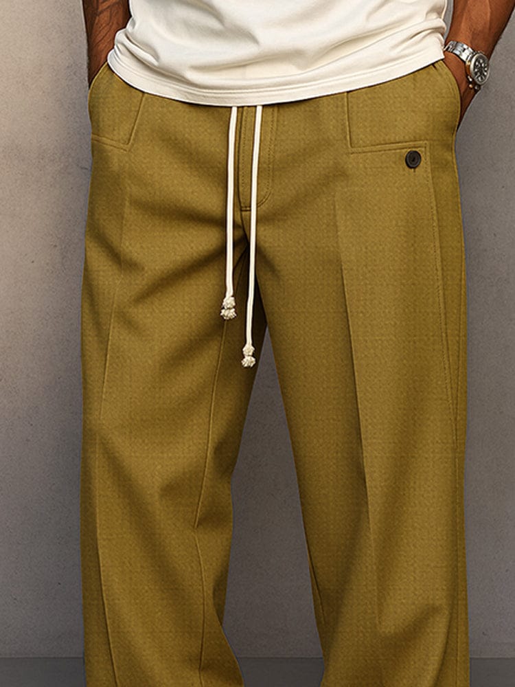 Men's Casual Pants | Elastic Waist, Drawstring | Wide Leg