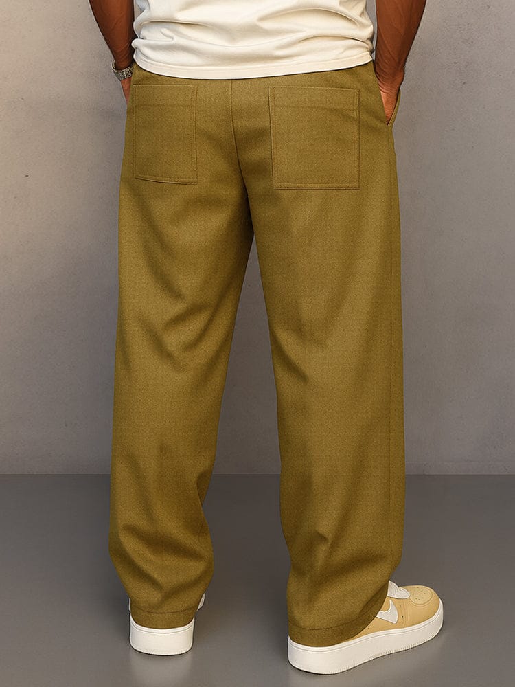 Men's Casual Pants | Elastic Waist, Drawstring | Wide Leg