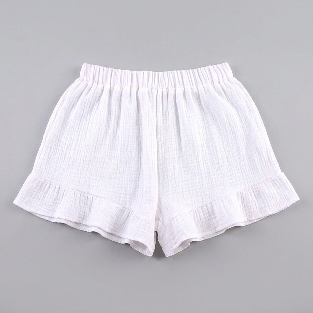 Women's two-piece set | White kimono, flowy shorts