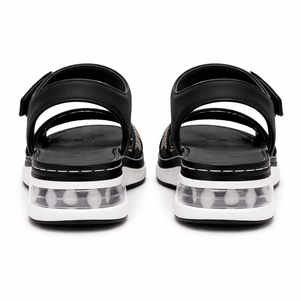 Women's Elevated Sandals | Rhinestone Straps | Comfort, Gladiator Style
