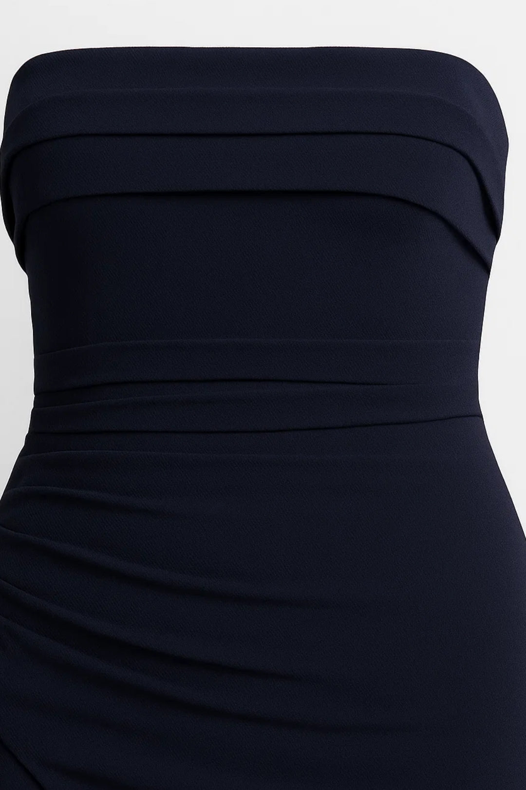 Evening Dress | Women's Strapless, Long Dress | High Slit and Pleats
